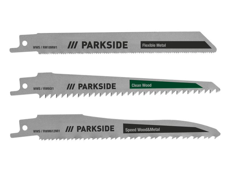 Parkside® Sada pilových listů pro pilu ocasku, 3dílná (univerzální)