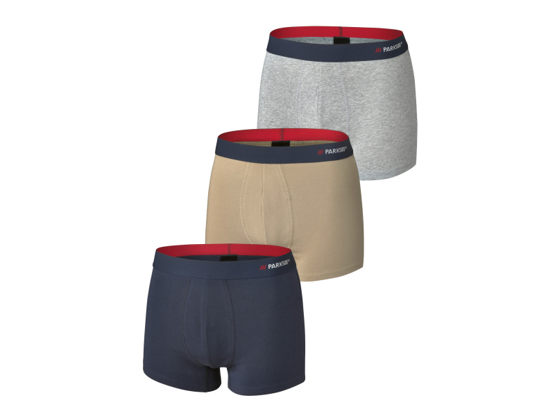 Parkside® Pánské boxerky, 3 kusy (6/L, námořnická/béžová/šedá)