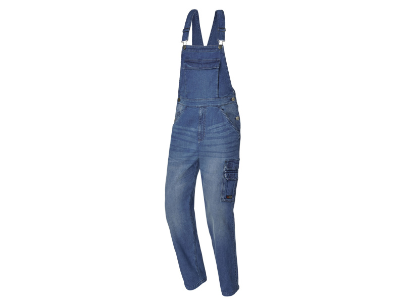 Parkside® Pánské pracovní kalhoty s laclem (modrá, 50)