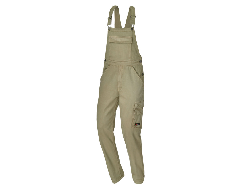 Parkside® Pánské pracovní kalhoty s laclem (hnědá, 58)