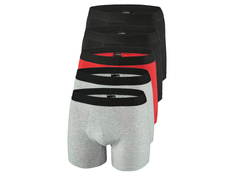 Parkside® Pánské boxerky, 5 kusů (černá/šedá/červená, 8/Xxl)