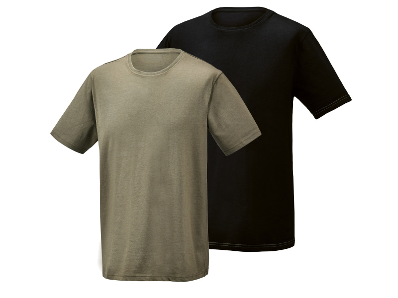 Parkside® Pánské triko s BIO bavlnou, 2 kusy (černá/olivová, XL (56/58))