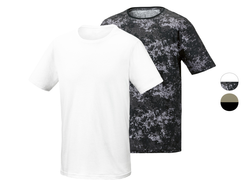 Parkside® Pánské triko s BIO bavlnou, 2 kusy (vzor/bílá, M (48/50))