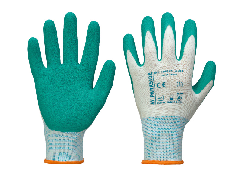 Parkside® Dámské / Pánské zahradní rukavice (latex/bílá/tyrkysová, 9)