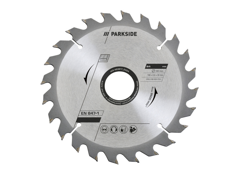 Parkside® Pilový kotouč, 160 mm (160 mm dřevo 24 zubů)
