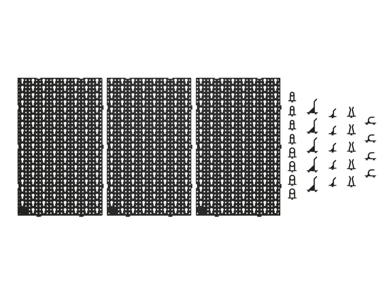 Parkside® Nástěnný organizér na nářadí, 30dílná sada