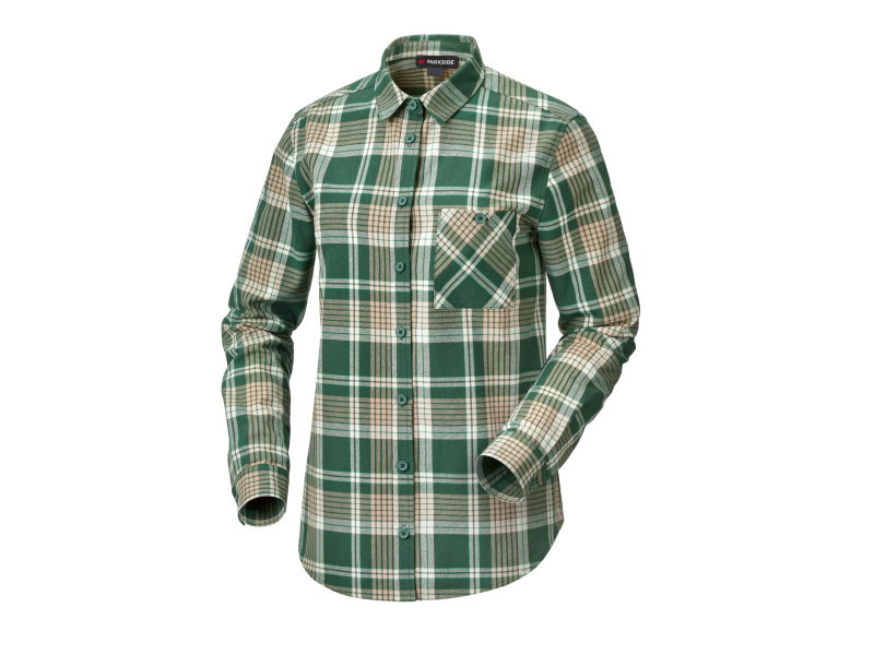 Parkside® Dámská flanelová košile (zelená/béžová/bílá, 42)