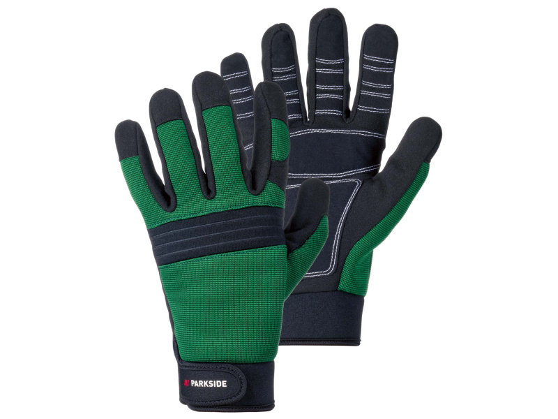 Parkside® Dámské / Pánské pracovní rukavice (černá/zelená, 8)