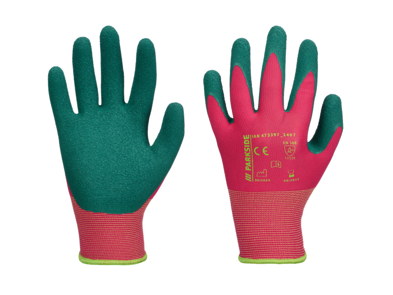 Parkside® Dámské / Pánské zahradní rukavice (růžová/zelená, 7)