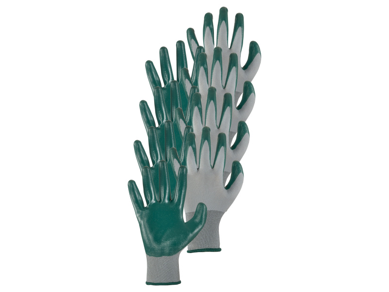 Parkside® Nitrilové zahradní rukavice (šedá/zelená)