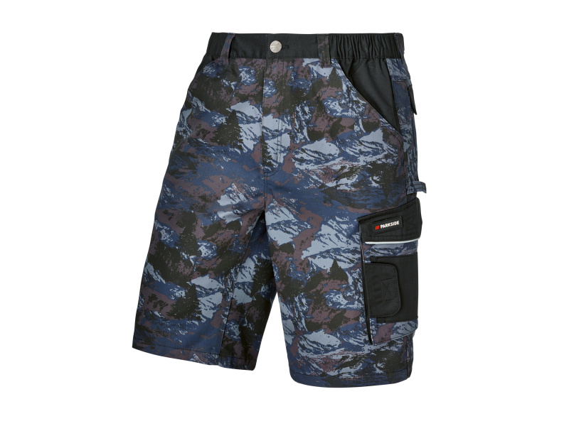 Parkside® Pánské pracovní bermudy (modrá/hnědá/černá, 56)