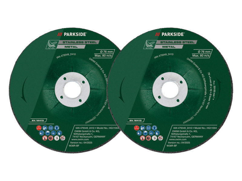 Parkside® Sada řezných a hrubovacích kotoučů / Diamantový řezný kotouč (hrubovací kotouče na kov, 2 kusy)