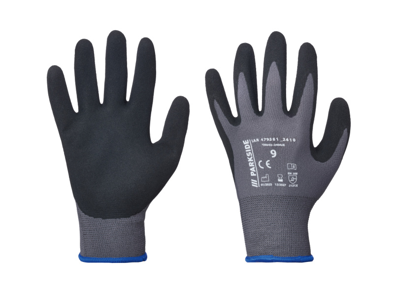 Parkside® Dámské / Pánské pracovní rukavice (černá/modrá, 9)