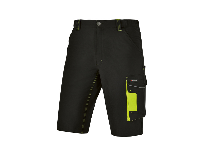 Parkside® Pánské pracovní bermudy (černá/žlutá, 48)