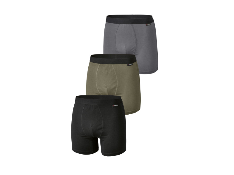 Parkside® Pánské funkční boxerky, 3 kusy (černá/šedá/zelená, 5/M)