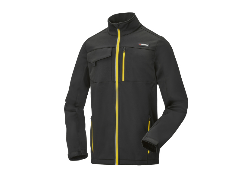 Parkside® Pánská pracovní softshellová bunda (černá/žlutá, L (52-54))