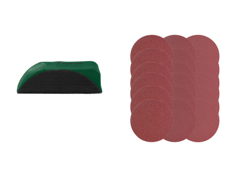 Parkside® Ruční bruska s příslušenstvím, 19dílná sada (čtvercová)