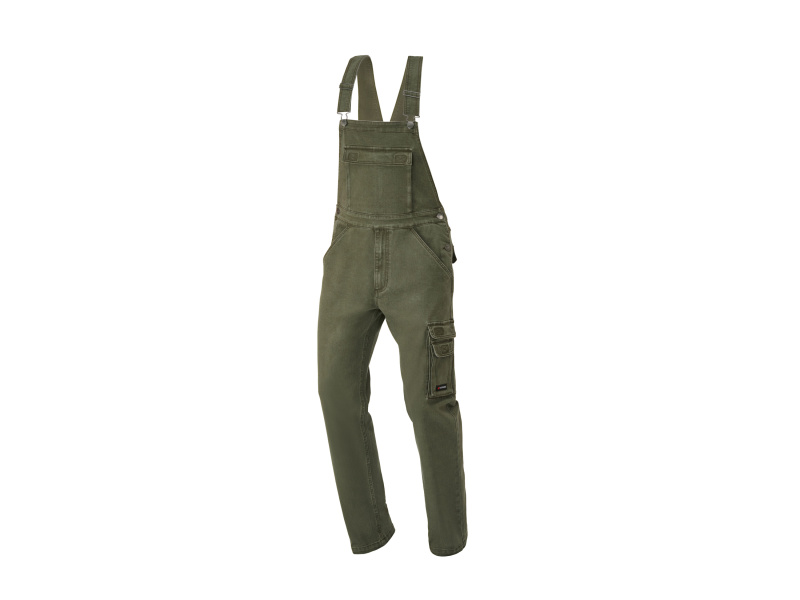 Parkside® Pánské pracovní kalhoty s laclem (zelená, 52)