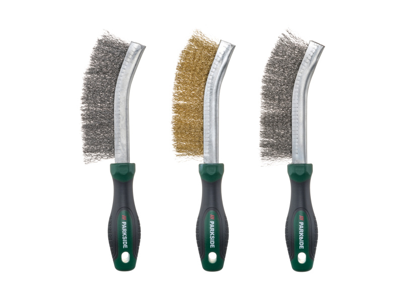 Parkside® Sada pilníků / rašplí / drátěných kartáčů / dlát, 3dílná (sada drátěných kartáčů, 3dílná)