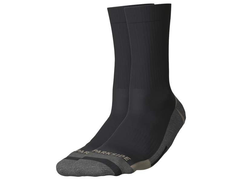 Parkside® Pánské pracovní ponožky, 2 páry (černá/béžová, 43-46)