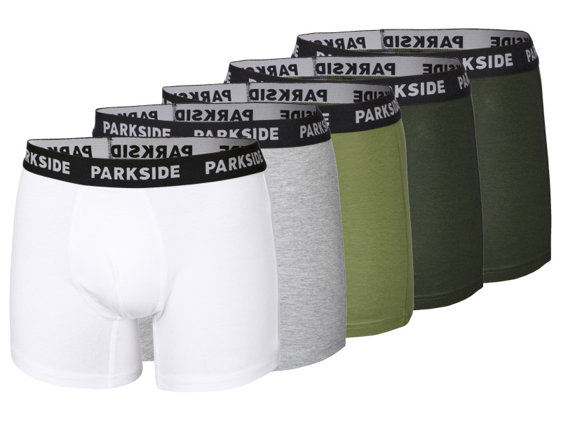 Parkside® Pánské boxerky, 5 kusů (šedá/zelená/bílá, 8/Xxl)