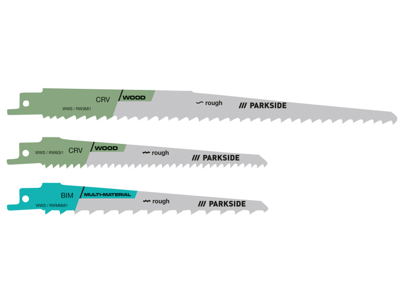 Parkside® Sada pilových listů Pfsz 4 B1, 3dílná (dřevo a plast, 3dílná sada)