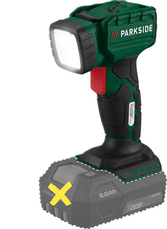 Parkside® Aku ruční LED reflektor Plhla 20 Li A1 / Aku ruční LED reflektor Plhla 20-Li C1 – bez akumulátoru a nabíječky (20V Plhla 20 Li A1)