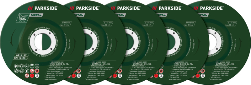 Parkside® Sada brusných kotoučů, Ø 115 mm (hrubovací kotouče)