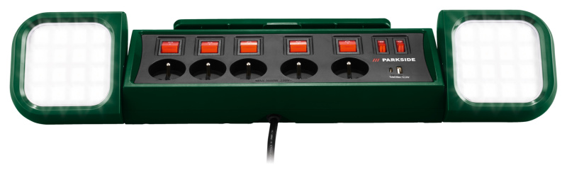 Parkside® Pracovní LED svítidlo se zásuvkovou lištou Pasd 3680 A1