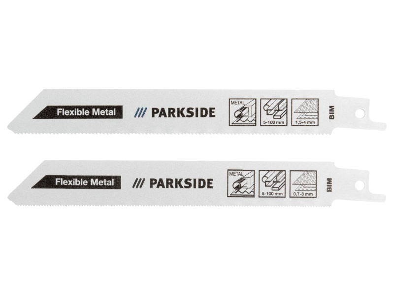 Parkside® Sada pilových listů pro přímočarou pilu / pilu ocasku (pilový list vratný kovový 2 kusy.)