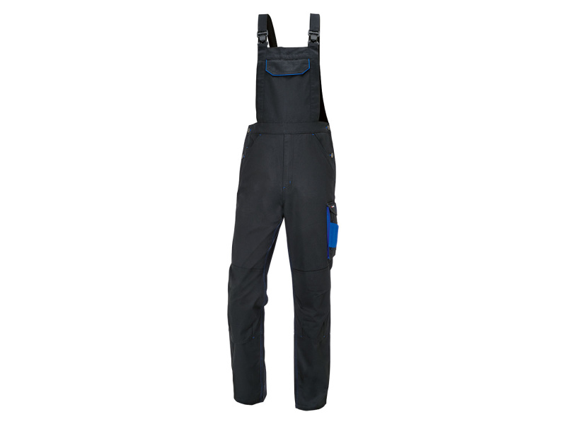 Parkside® Pánské zateplené pracovní kalhoty s laclem (48, černá/modrá)