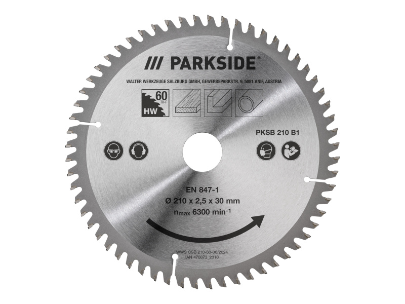 Parkside® Pilový kotouč Pksb 210 B1, 210 mm (Trf pilový kotouč, 60 zubů)