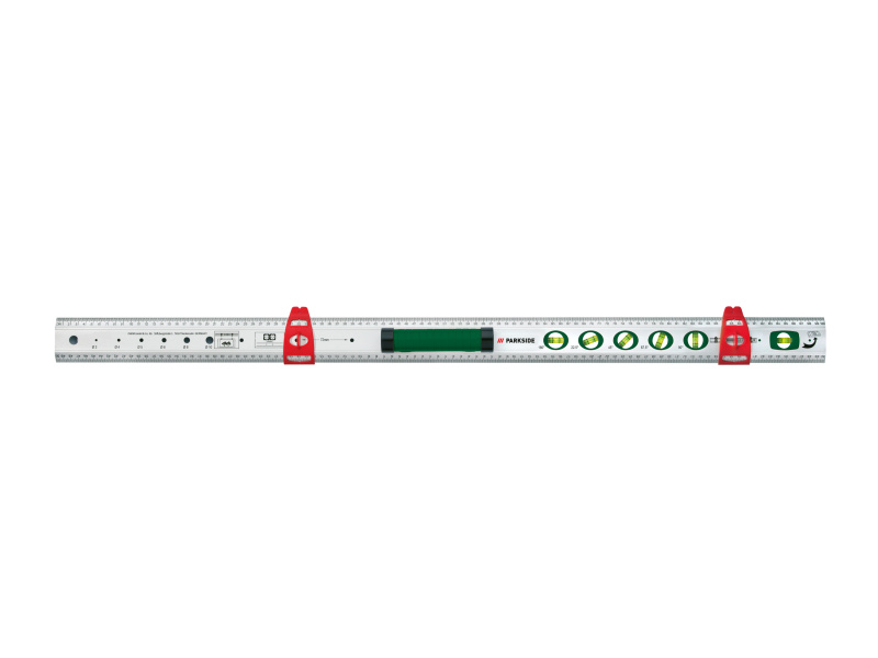 Parkside® Značkovací vodováha / Pomůcka na hmoždinky / Sada úhelníků / Pomůcka na řezání úhlů (vodováha)