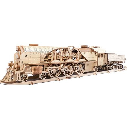 Ugears 3D puzzle - Lokomotiva V-express s vagónem 538 dílků