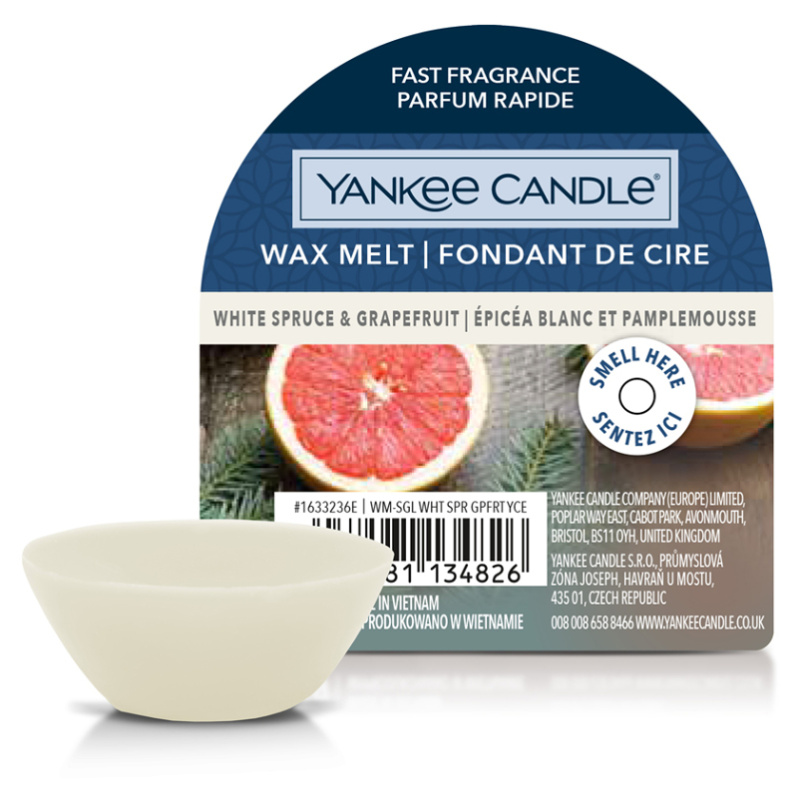 YANKEE CANDLE Vonný vosk White Spruce & Grapefruit 22 g