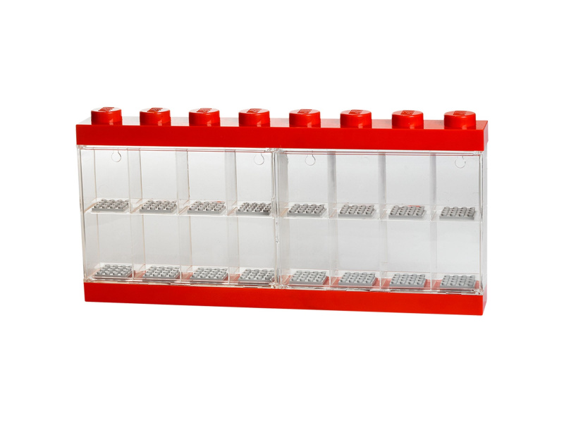 Vitrína pro 16 minifigurek - červená