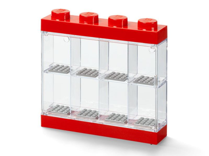 Vitrína pro 8 minifigurek - červená