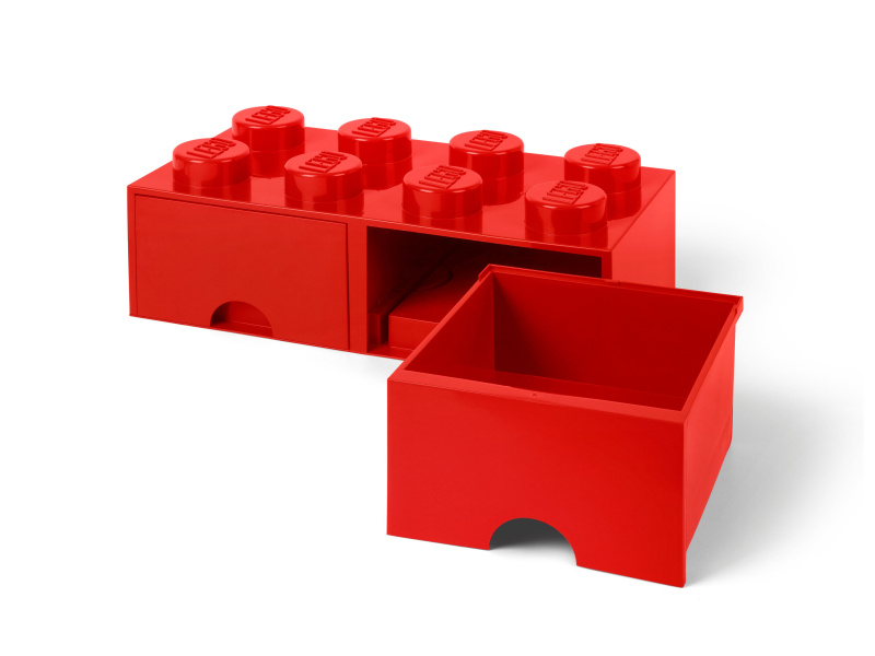 Červená úložná LEGO kostka's 8 výstupky