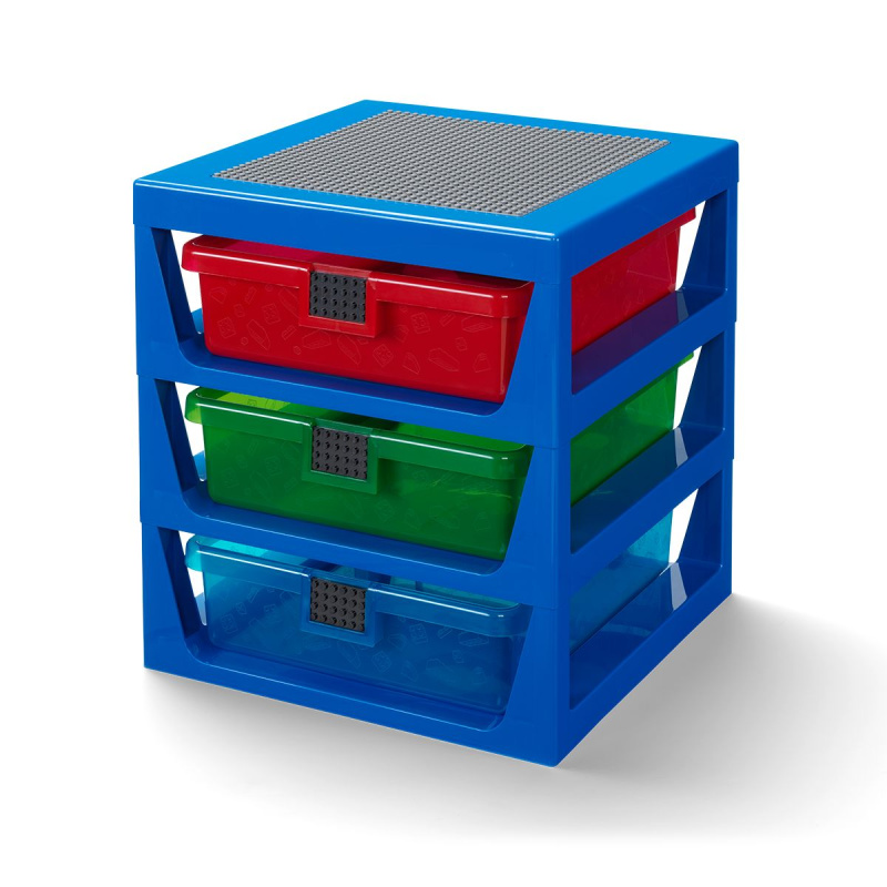 Průhledný modrý LEGO pořadač