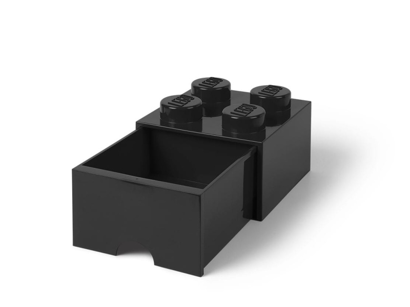 Černá úložná LEGO kostka se 4 výstupky