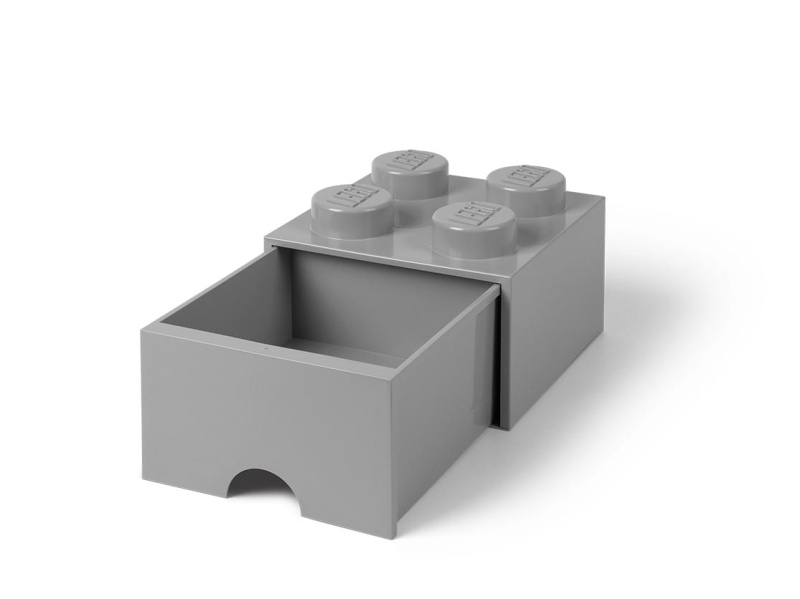 Šedá úložná LEGO kostka se 4 výstupky