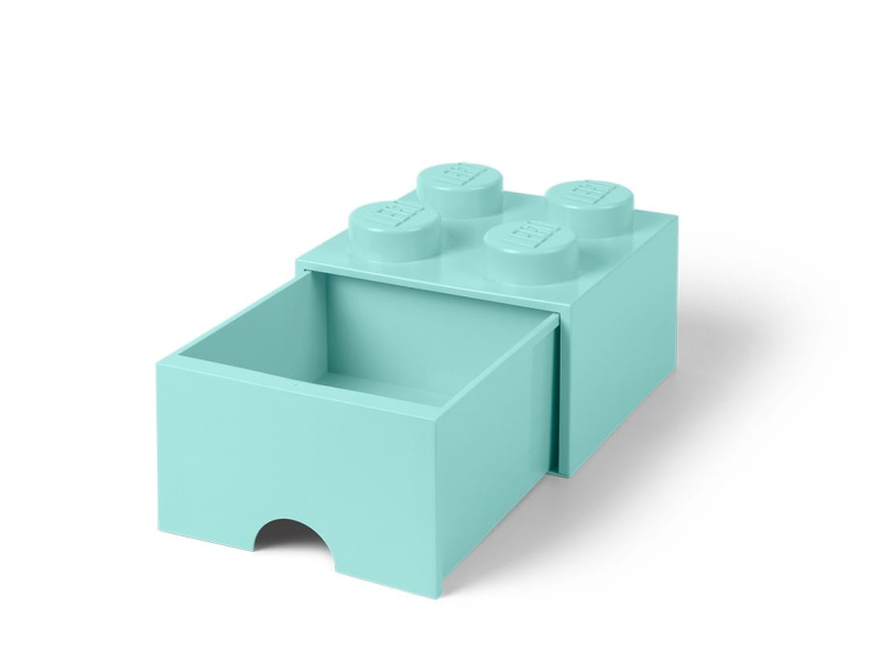 Světle modrá úložná LEGO kostka se 4 výstupky