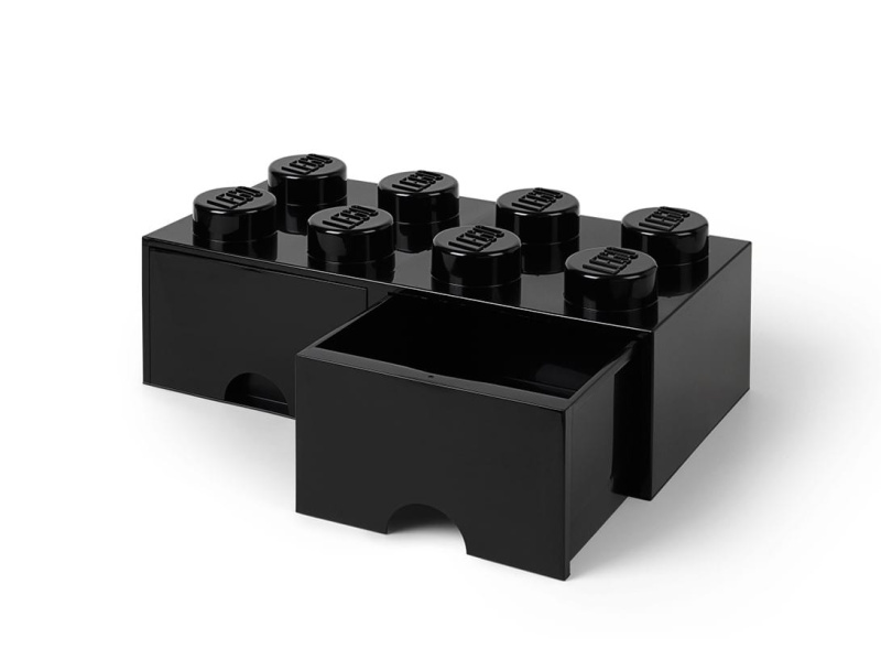 Černá úložná LEGO kostka's 8 výstupky
