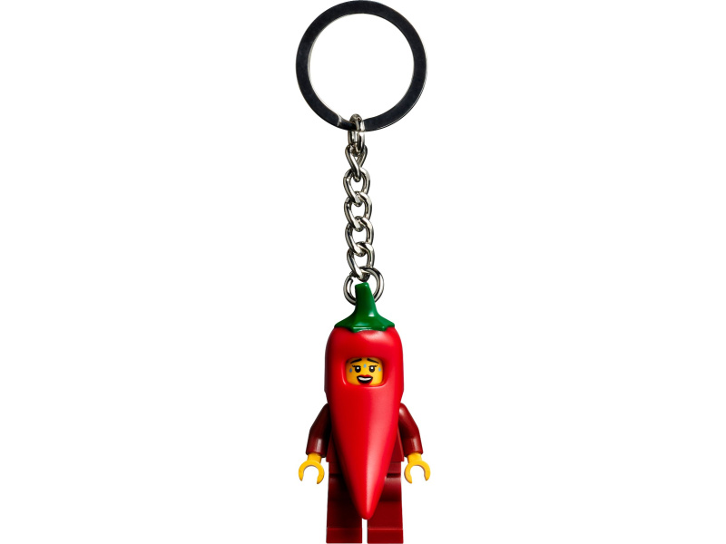 Přívěsek na klíče - Dívka v kostýmu chilli papričky