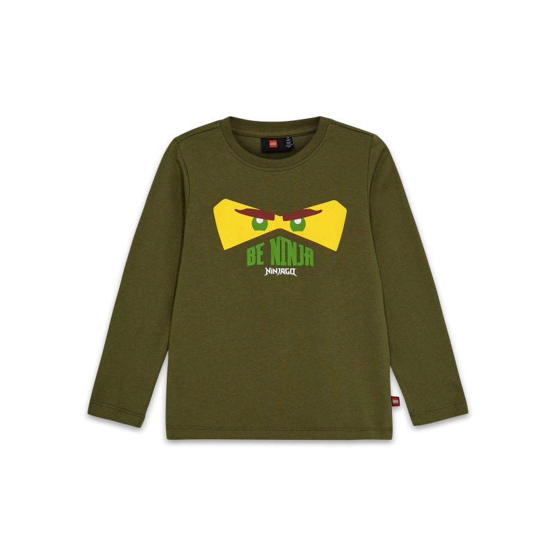 Dětské tričko's dlouhým rukávem - tmavé khaki