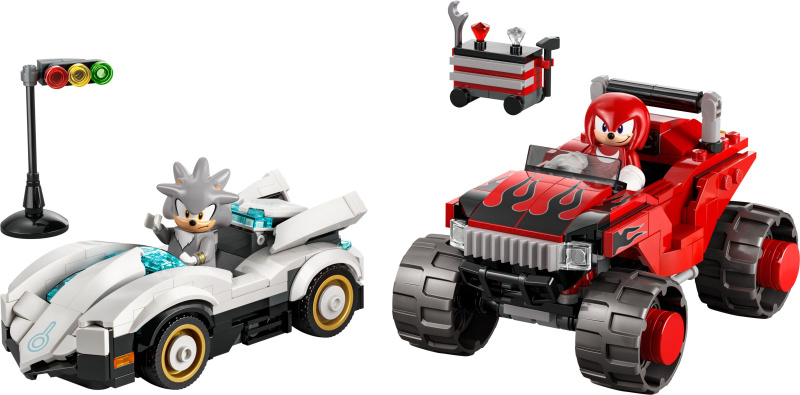 Silver a jeho auto vs. Knuckles a jeho monster truck