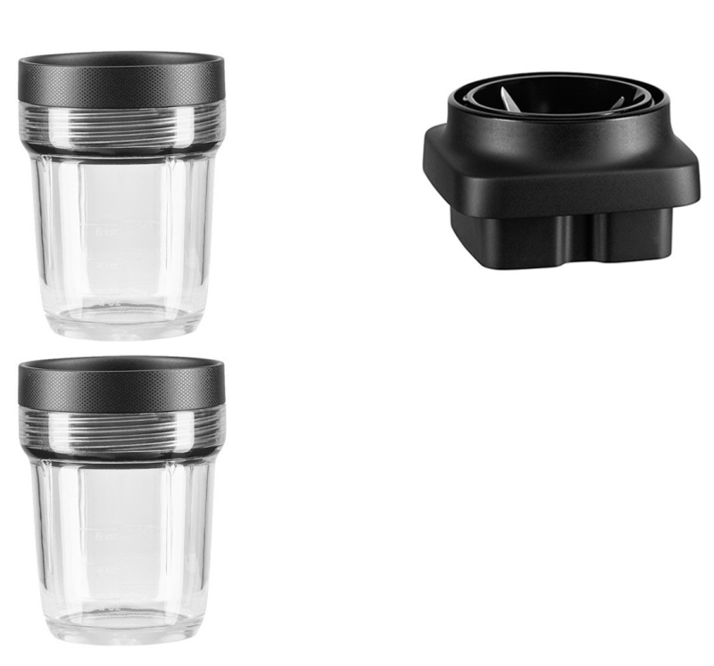 KitchenAid Mixovací nádoba s víkem k mixérům K400 a K150, 200 ml, sada 3 ks 5KSB2040BBB