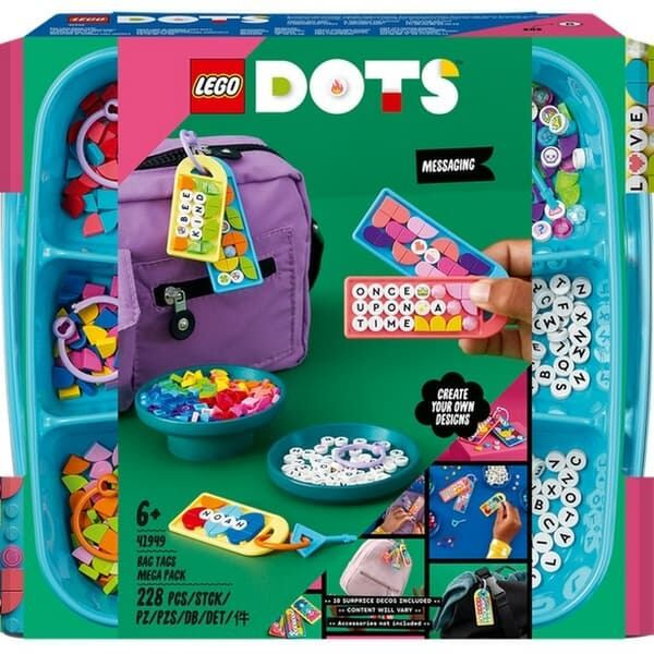 LEGO® DOTS 41949 Mega balení ozdob na tašku – zábavné vzkazy