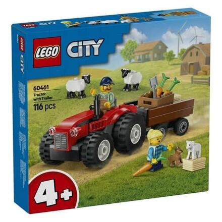 LEGO® City 60461 Červený traktor s přívěsem a ovcemi