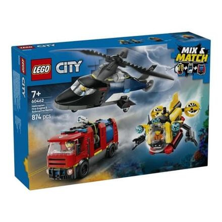 Lego City helikoptéra, hasičského auta a ponorky